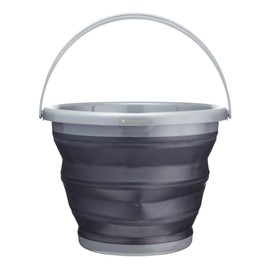 KitchenCraft MasterClass MCSPSBUCKET Smart Space Collapsible Bucket, Black/Grey, 9 Litres