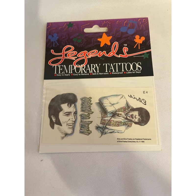 US Kids NIP Original Vintage Legends Elvis Presley Temporary Tattoo