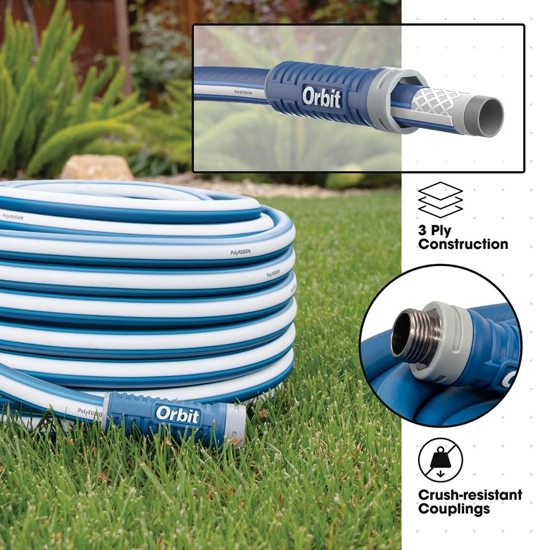 Orbit 22010 Polyfusion Garden Hose - Heavy-Duty Water Hose (100-Foot