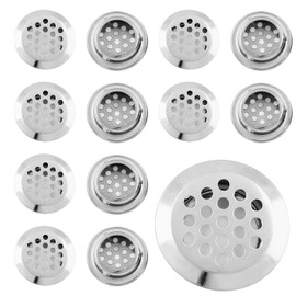 Uenhoy 20 Pcs Silver Air Vents 1" (25mm) Circular Soffit Vents Stainless Steel Air Vent Louver Round Mesh Hole Soffit Vent for Kitchen Cabinets Wardrobes Shoecases