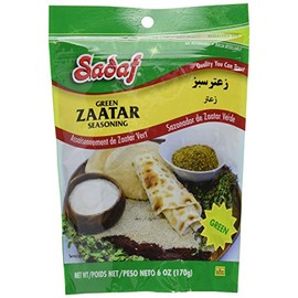 Sadaf Zaatar Green Seasoning - Green Zaatar Spice for Cooking and Food Seasoning - Spices & Seasonings - Middle Eastern Cuisine - Kosher - 6 Oz Resealable Bag
