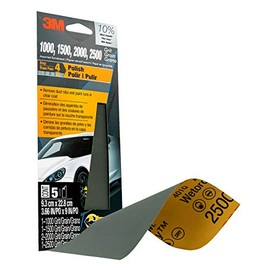 3M Wetordry™ - Papel de Lija 5 Hojas, 3-2/3 x 9 Pulgadas, Grano Surtido (1000/1500 / 2000/2500), Uso para lijar húmedo y seco, Papel de Lija de Mayor duración, Ideal para reparación de