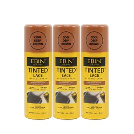EBIN NEW YORK Tinted Lace Aerosol Spray 3pack – Cool Deep Brown 2.7 Oz/ 80 mL | Quick Dry, No Residue, Even Application, Matching Skin Tone, Natural Look