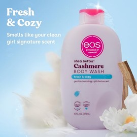 eos Cashmere Body Wash - Fresh & Cosy Moisturising Shower Gel · Creamy Gel Formula · With Shea Butter · 16 fl oz