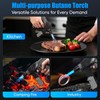 Butane Torch with Pulse Ignition, Foldable Handle, Safety Lock, LED