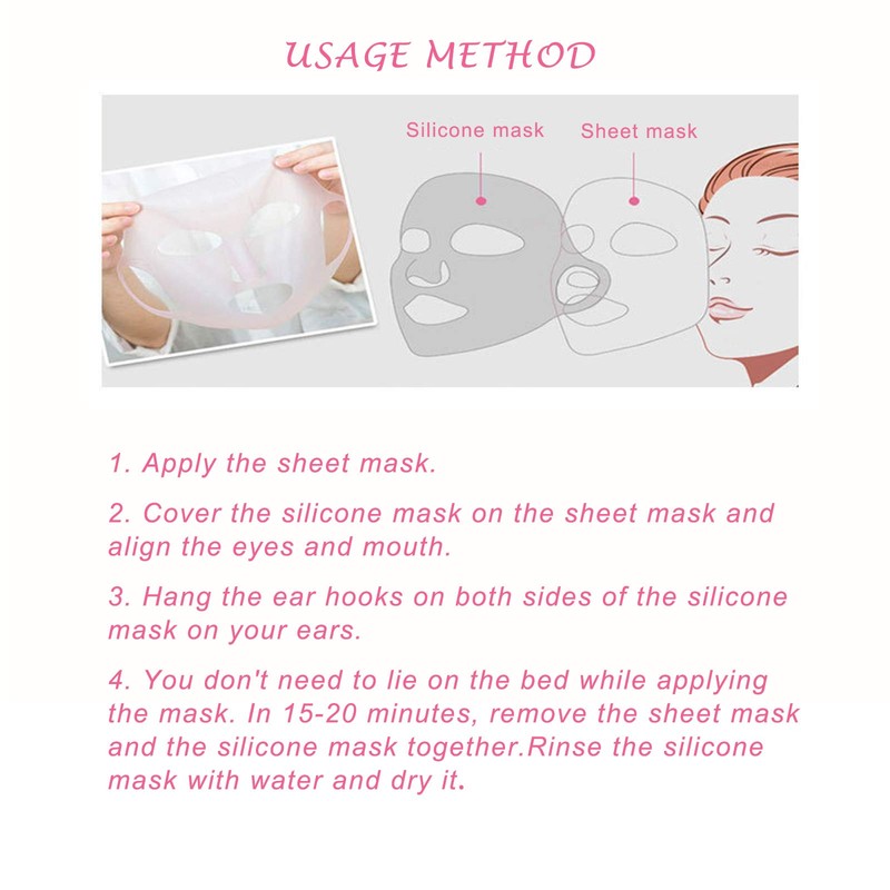 Angzhili 2 Pack Silicone Moisturizing Mask for Sheet Mask,Reusable Facial