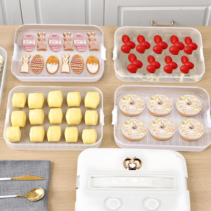 Rzmyencg 4-Layer Food Storage Containers with Lids,Cookie Storage Containers,Good Sealing