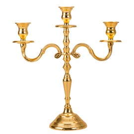 Candelabra 3-Arm Candelabra Metal Exterior Gold-Plated Height 31 cm Width 26.5 cm