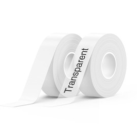 SUPVAN Thermal Label Tape, E10/16 Labels, Continuous Label Tape, 15 mm x 6 m, Waterproof Labels, Suitable for Home, Office, School (White + Transparent)