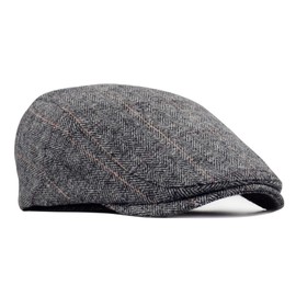 besbomig Flat Cap, Barret Flat Cap, Peaked Cap for Men/Women, Gatsby Newsboy Cap, Beret Caps, Golfer Hat, Autumn/Winter 55–59 cm, gray