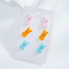 QLUYCKW 3pcs Easter Bunny Stud Earrings for Women Lightweight Acrylic