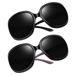 Joopin Oversized Sunglasses Women's Polarised and Fashion Style Sunglasses Large Oversized Modern UV400 Protection, B51-Black and Purple/ Black