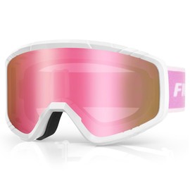 [Findway] Ski Goggles, Kids Snow Goggles, Anti-Fog Double Lens Model, OTG Snowboard Goggles, Compatible with Glasses, Helmet Compatible, Windproof, Snowproof, 100% UV Protection, All Weather