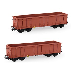 Evemodel 2pcs HO Scale High-Side Gondola Car 1:87 Railway Wagons Rollong Stock Container Carriage 1:87 Freight Car C8742WR-2-NUS