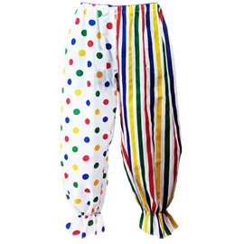 The Dragons Den Adults Two Tone Panto Dame Long Bloomers Clown Pants Circus Fancy Dress Costume Accessory [S-M]