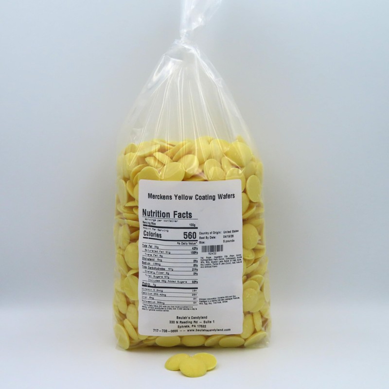 MERCKENS Coating Wafers, Yellow Melting Chocolate, 5 Pound Package