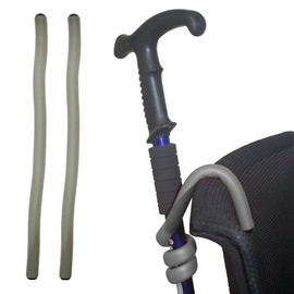 Generic Walking Stick Holder Foldable Cane Holder Crutches Flexible Hook Bendable Grabber Hanger for Crutch and Wheelchair Users - Grey, Gray