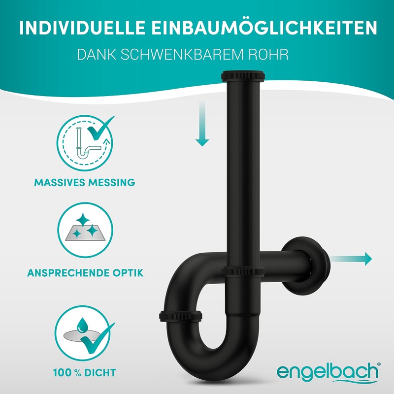 Engelbach® Siphon for Sink - Siphon Extra Long 200 mm
