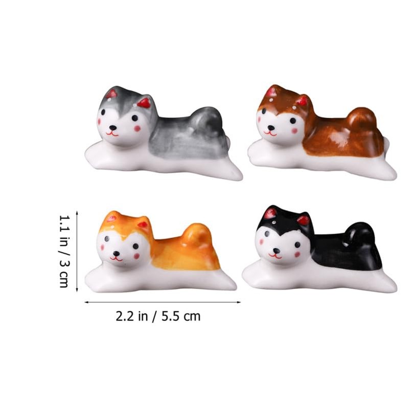 MAGICLULU 4 Pack Shiba Inu Chopstick Rest, Cute Dog Holder