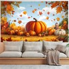 AOHMPT Thanksgiving Backdrop Fall Harvest Turkeys Hay Bales Pumpkins Maple