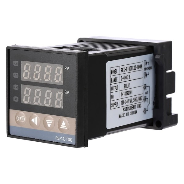 PID Digital Temperature Controller Relay Output REX C100FK02-M*AN PID Self Identification Clear Display Wide Measuring Range 0-400 ℃ Ideal for Temperature Control System for Vegetable Greenhouses,