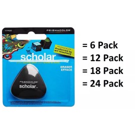 Prismacolor New Original Prismacolor 1774265 Scholar Latex-Free Eraser - Black -Lot Quantity - 12