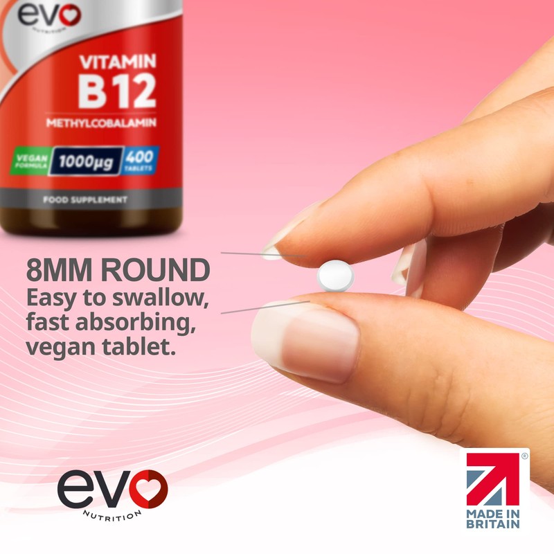 Vitamin B12 1000mcg Methylcobalamin | 400 Vegan Tablets | Reduction