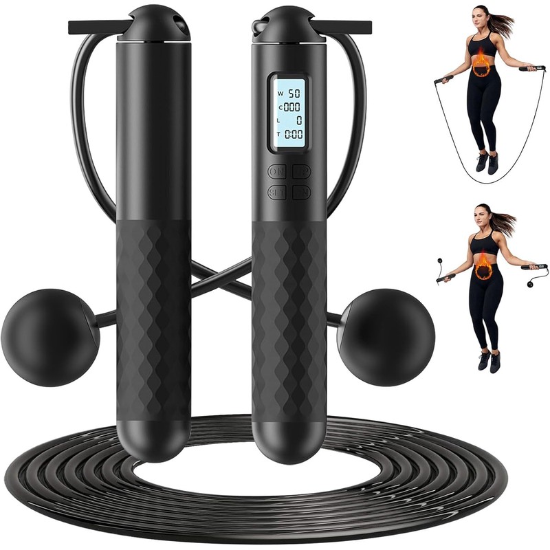 TOGETDREAM Cuerda de saltar con contador, cuerda de saltar ajustable