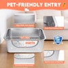 Essenhome Large Stainless Steel Rabbit Litter Box with Handle -