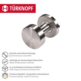 JUVA Cylinder Rosette - Matt Round Stainless Steel Door Rosette - H8250 | PZ-Cylinder Inner Door including Mounting Material | Solid Stainless Steel Key Rosette | 1 Pair of Door Rosette Covers for Interior Doors