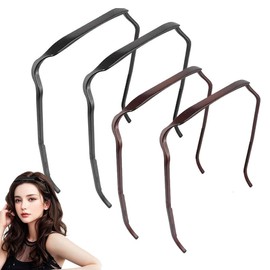 4pcs Square Headband,Fashion Sunglass Headbands,Invisible Hair Hoop,Curly Thick Hair Hairstyle Fixing Tool for women men(Black, Gold, ONE SIZE)