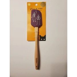 Wilton Skeletons Spatula Wooden Handle Purple Silicone 11" Long NEW