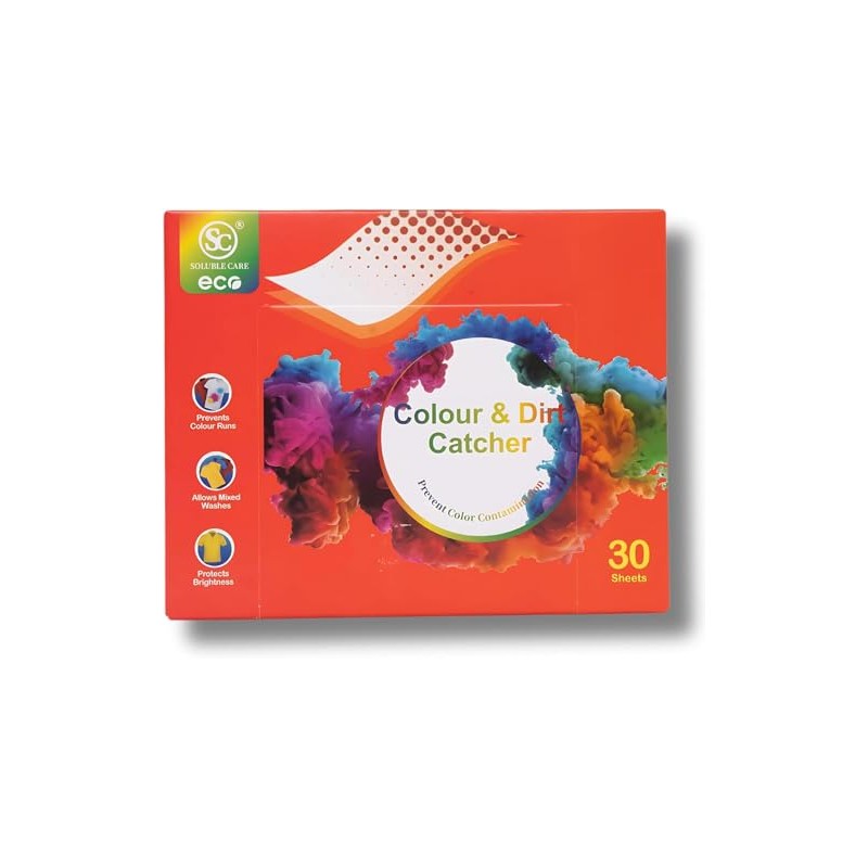 SOLUBLE CARE: Color & Dirt Catcher Laundry Sheets, 30 Sheets