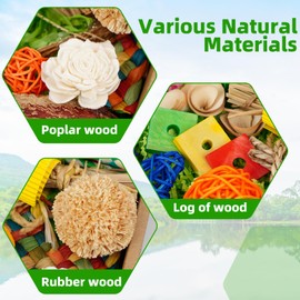 LANSUNHA Bird Toys, Colorful Birds Foraging & Shredded Toy Boxs, Rattan Weaving Parrot Toys, Parrot Lovebird Cockatove African Gray Parrot and Birds Safe Parrot Toys