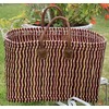 LaFiore24 Women's Shopping Basket, Natural Handbag, Handbag, Small - Red