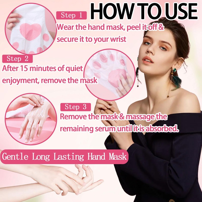 6PCS Hydrating Hand Mask Gifts Set,Intensive Cute Hand Masks for