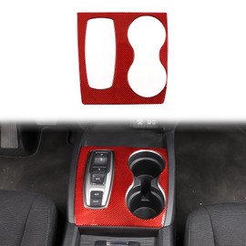 Heutamo Carbon Fiber Gear Shift Panel Cover Trim,Black Soft Shifter Storage Panel Frame for Honda Pilot 2016-2022/Ridgeline 2020-2023/Passport 2019-2023. (Red)