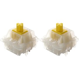 Gateron Milky Yellow Switches, Linear, Pre-Lubricated, 5 Pin for Gaming Mechanical MX Keyboards (Pack of 36, Yellow)