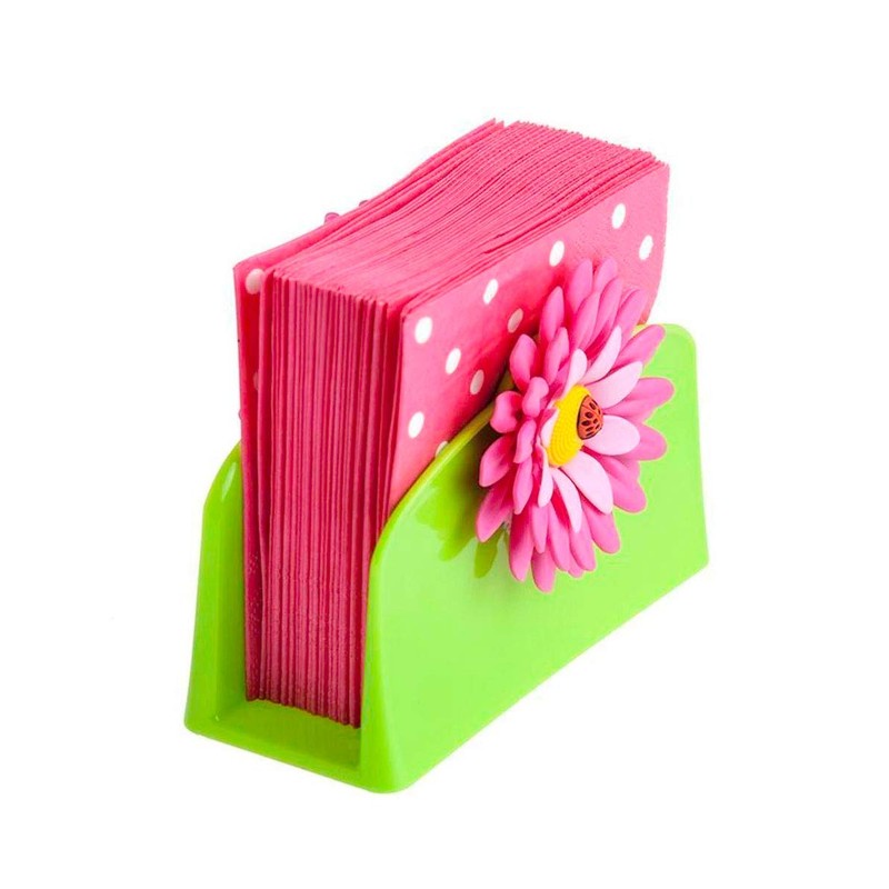 VIGAR Flower Power Napkin Holder, Material: Polypropylene and Rubber, Green,