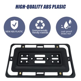 Nosxxus Universal License Plate Bracket, Front/Rear License Plate Mounting Kit,License Plate Tag Holders for AUTO CAR Truck Van SUV Golf CART Bus Pickup Trailer, Rust-Proof -Universal