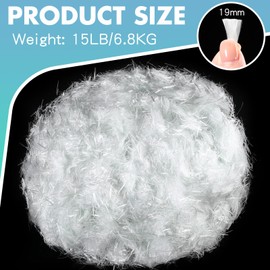 Frienda 15 lb Fiberglass Reinforcement for Concrete, 0. 75 Inch Glass Fibers for Cement Mortar, Anti-Cracking Anti-Seepage Additive for Walls, Floors, Garden and Building Use