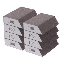 HARFINGTON 8pcs Sanding Sponge Blocks 240-320 Grit Sanding Sponge with Angled Edge 4"x2.8"x1", Washable and Reusable Foam Sanding Block for Polishing Kitchen Metal Wood Drywall Home