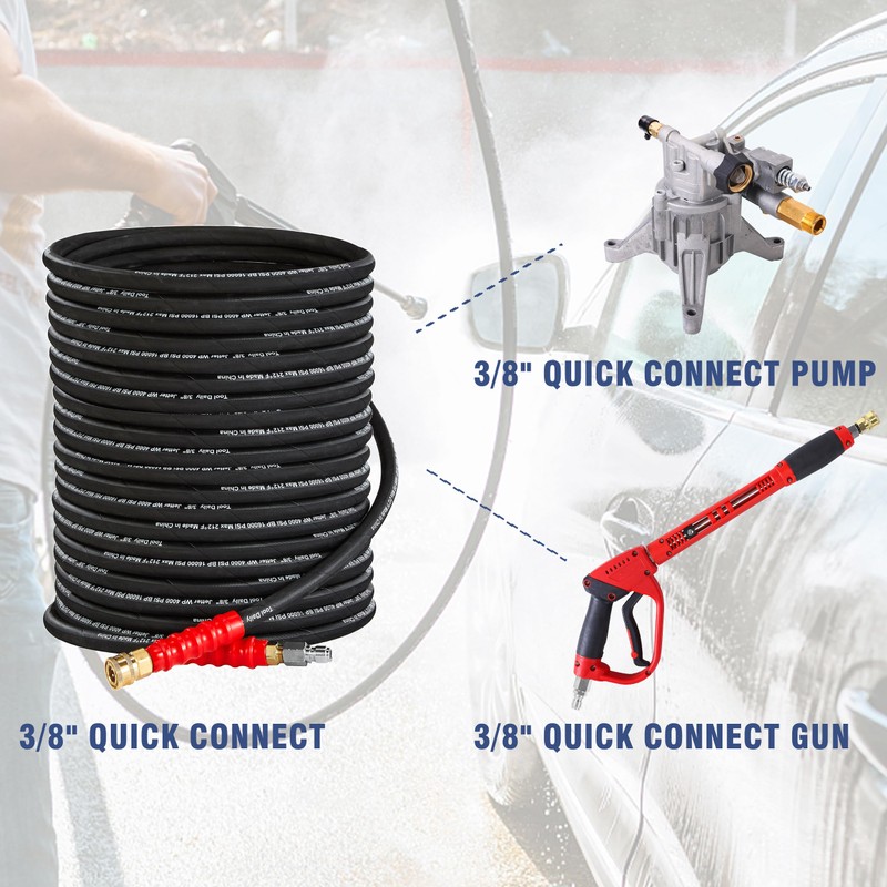 Tool Daily Pressure Washer Hose, 3/8 Inch x 50 FT,