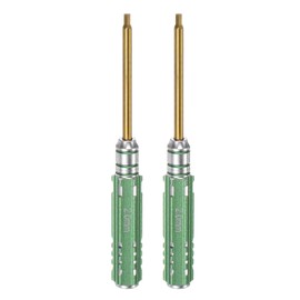 HARFINGTON 2pcs RC Hex Screwdriver 2mm Mini Titanium Hexagon Screwdrivers Wrench RC Hex Driver Repair Tool for Models Car Helicopter Boat, Green