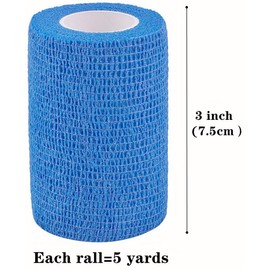 6 Pack 3” x 5 Yards Self Adhesive Elastic Bandage Wrap Stretch Self-Adherent Tape for First Aid,Sports, Wrist, Ankle (6 Colors)