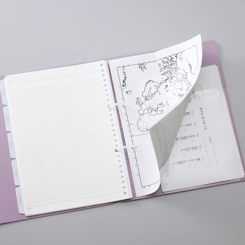 Lihit Lab Print Loose Binder B5 Purple N3120-10