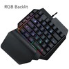 One Handed Gaming Keyboard, RGB Backlit USB Wired Single Hand