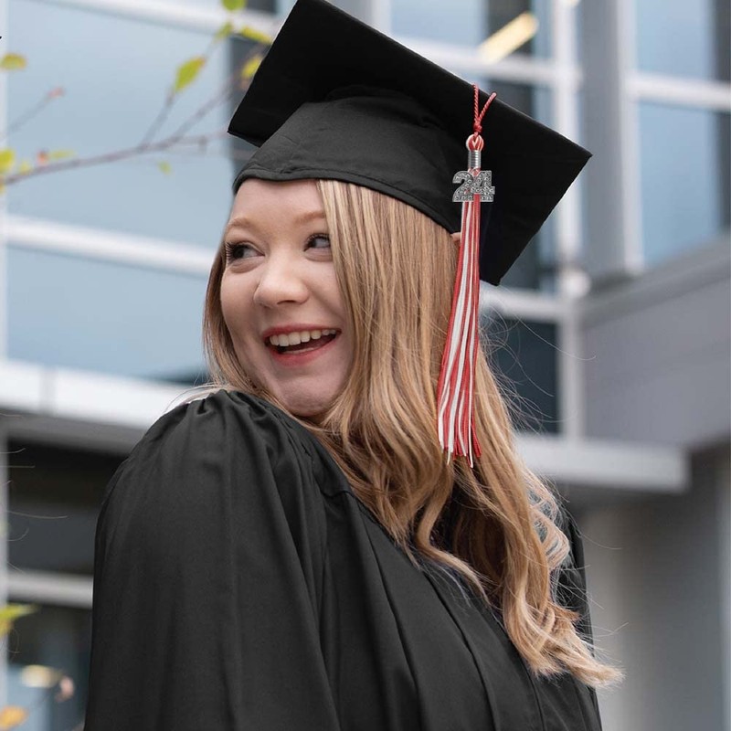 Endea Graduation Mixed Double Color Tassel with Silver Bling Charm