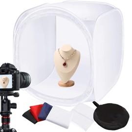 BOLLUMA Photo Box for Photography, Photo Studio 60 x 60 cm, Photo Box, Light Tent with 4 Backgrounds, Portable Photo Tent for Photography, Jewellery, Small Items