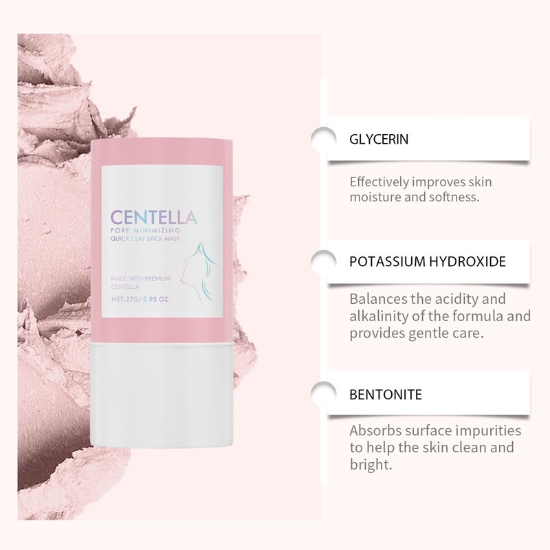 Centella Poremizing Quick Clay Stick Mask, Hydrating and Deep Cleansing